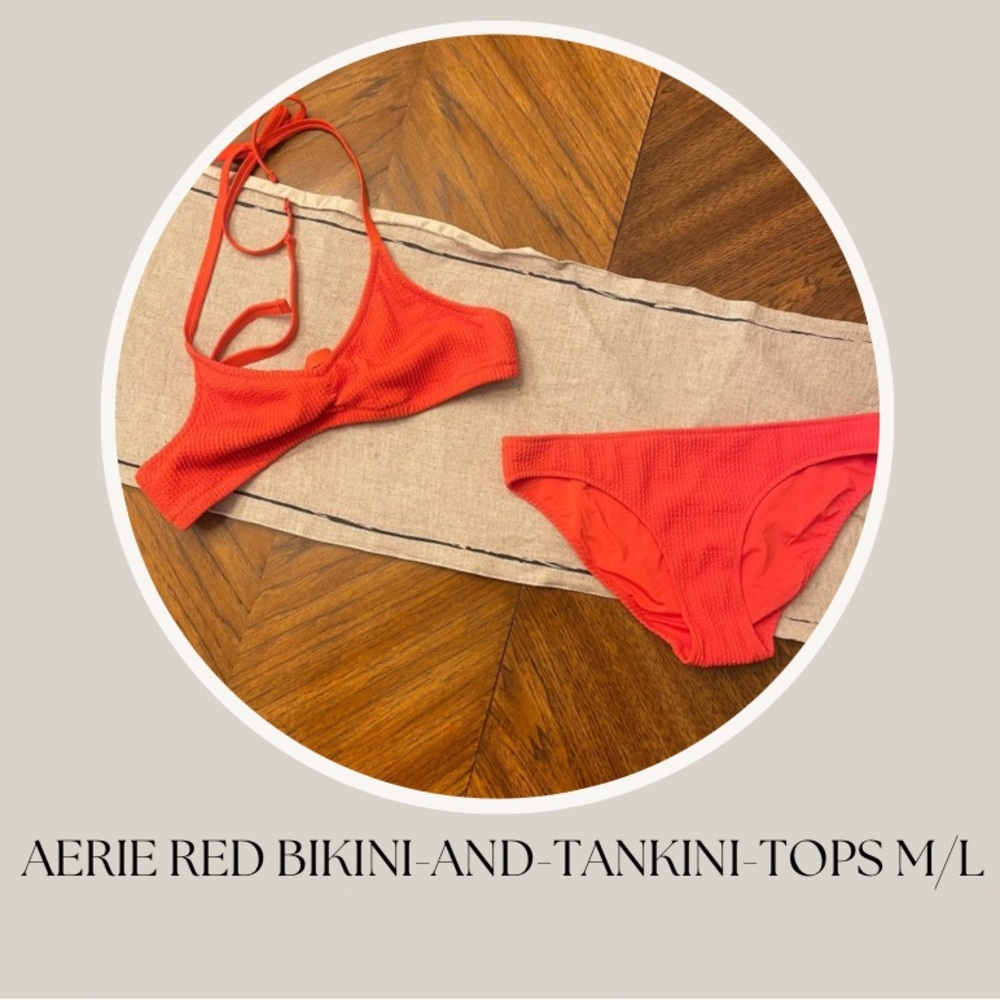 COPY - Aerie Red Bikini-and-Tankini-Tops M/L